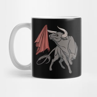 Bull Fighting With Red Flag Bulls Spain Mug